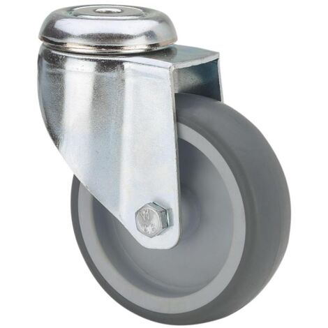 rueda giratora agujero m10 301-125-4 poliamix-goma gris eje liso