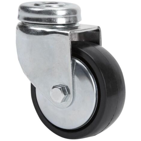 rueda giratora agujero m10 400-060-4 cp poliamida negra eje liso