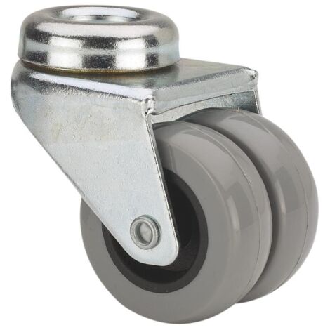 rueda giratora agujero m10 411-050-4 poliamida gris (doble) eje liso