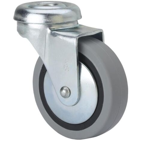 rueda giratora agujero m10 601-060-4 poliamix-goma gris eje liso