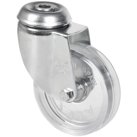 rueda giratora agujero m10 cromada 20bhd60-bpc policarbonato transp.eje liso