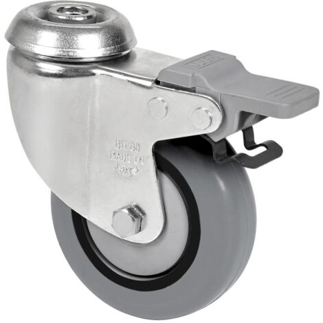 rueda giratora agujero m10 freno 20bhfd80cp-pgisb poliamix-goma gris bolas