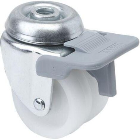 rueda giratora agujero m10 freno 20ifnr50-i plastico blanco(doble) eje liso