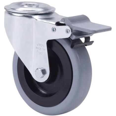 rueda giratora agujero m10 freno 20zvlfd100cp-pgasb poliamix-goma gris bolas