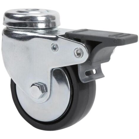 rueda giratora agujero m10 freno 400-080-5 cp poliamida negra eje liso