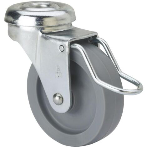 rueda giratora agujero m10 freno varil.602-060-51 poliamix gris eje liso