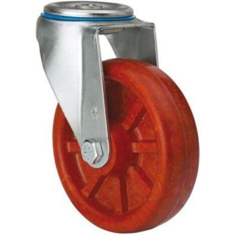 rueda giratora agujero m10 inox.20zvli80-td resina marron eje liso