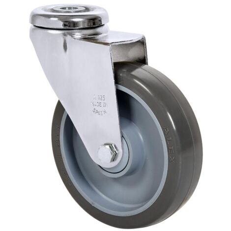 rueda giratora agujero m12 20a100cp-puisb polip.-poliur.gris eje bolas