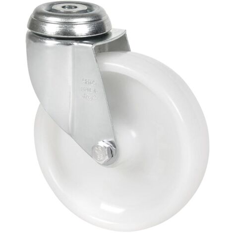 rueda giratora agujero m12 20bha125-utr poliamix blanco eje rodillos