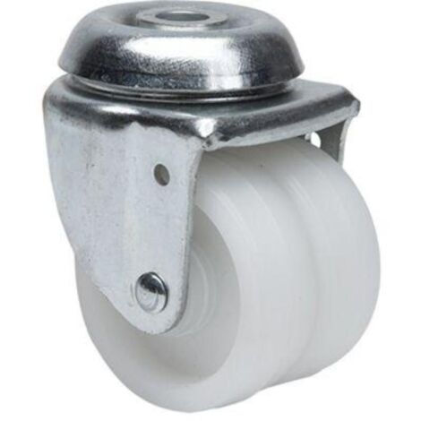 rueda giratora agujero m12 20ir50-i plastico blanco(doble) eje liso