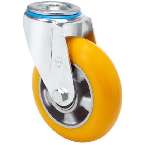rueda giratora agujero m12 20zv160-auab aluminio-poliur.naranja bolas balona