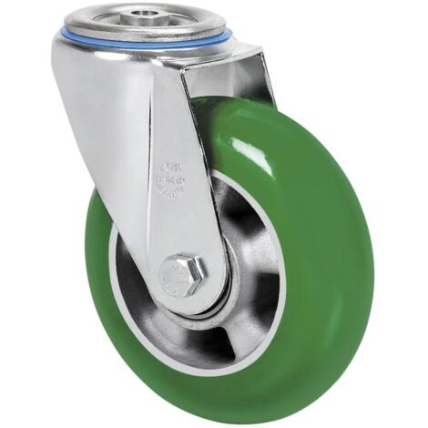 rueda giratora agujero m12 20zv160-auagb aluminio-poliur.verde bolas balona