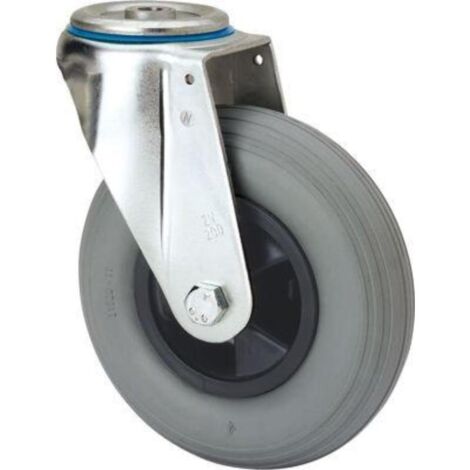 rueda giratora agujero m12 20zv200-ep polip.-impinchable gris eje liso