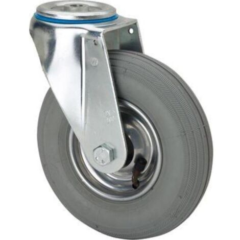 rueda giratora agujero m12 20zv200-rilr metalico-neumatica gris eje rodillos