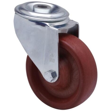 rueda giratora agujero m12 20zvl100-td resina marron eje liso