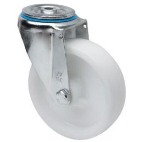 rueda giratora agujero m12 20zvl100-utr poliamix blanco eje rodillos