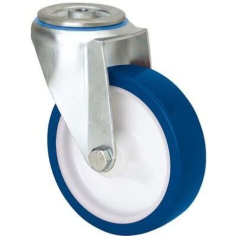 rueda giratora agujero m12 20zvl80-poa poliamix blanco-poliur.azul eje liso