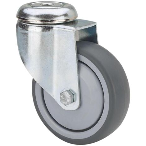rueda giratora agujero m12 300-150-4 cp poliamix-goma gris eje bolas