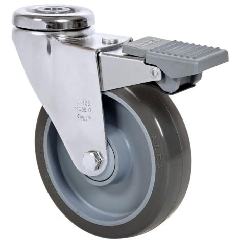 rueda giratora agujero m12 freno 20afd100cp-puisb polip.-poliur.gris bolas
