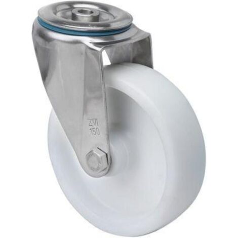 rueda giratora agujero m12 inox.20zvi125-utr poliamix blanco eje rodillos