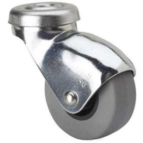 rueda giratora agujero m8 21hsr40-pgi poliamix-goma gris eje liso
