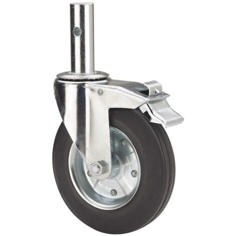 rueda giratora andamio eur. freno 201-200-8 metalico-goma negra rodillos