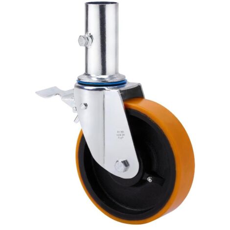 rueda giratora andamio freno 12tvafd200-hub hierro-poliur.naranja bolas