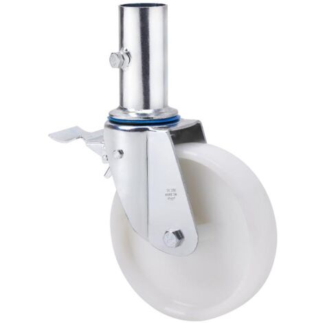 rueda giratora andamio freno 12tvafd200-tn nylon blanco eje liso