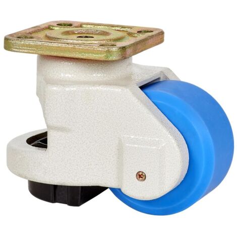 rueda giratora de nivelacion placa 10fm100 nylon azul eje liso