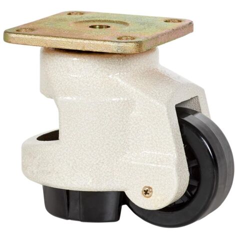 rueda giratora de nivelacion placa 10fm75a nylon negro eje liso