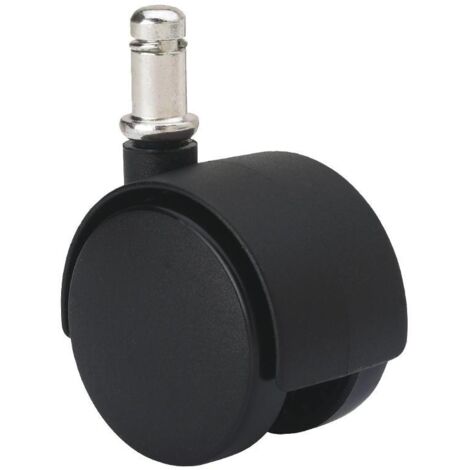 rueda giratora espiga lisa m11x22 420-050-11 nylon negro eje liso
