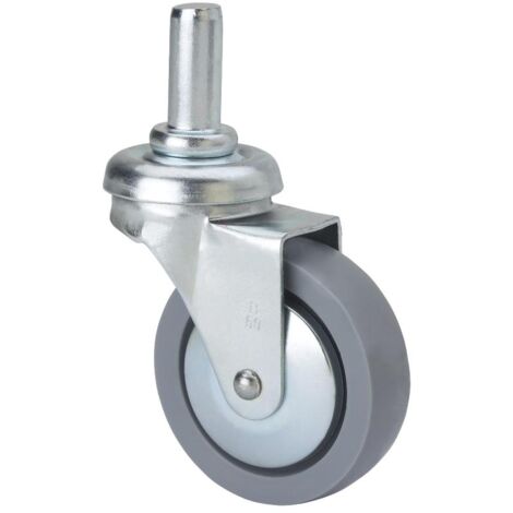 rueda giratora espiga lisa m12x29 33bsr50-bp plastico gris eje liso