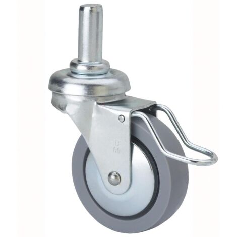 rueda giratora espiga lisa m12x29 freno varilla 33bsrfv60-bp plastico gr.liso