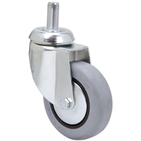 rueda giratora espiga lisa m12x30 33bh60cp-pgia poliamix-goma gris eje liso