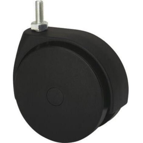 rueda giratora espiga roscada m10x25 50dkg100 poliamix negro