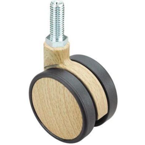 rueda giratora espiga roscada m10x25 50dkm60 nylon-madera haya