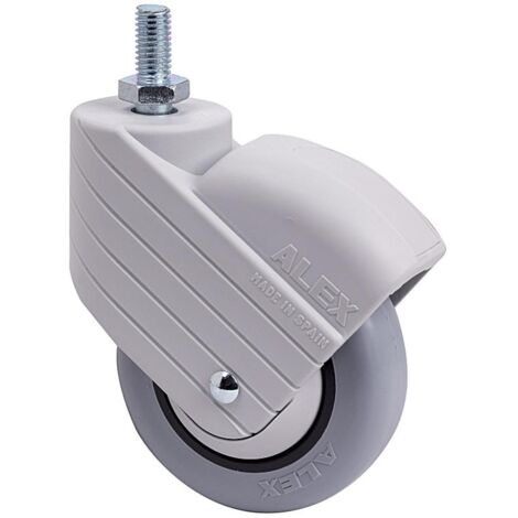 rueda giratora espiga rosc.m10x20 gris 50hp80cp-pgi poliamix-goma gris liso