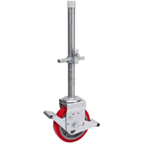 rueda giratora esp.rosc.m40x500 fr.50tcfd200-po nylon blanco-poliur.rojo liso