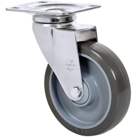 rueda giratora placa 10a125cp-puisb polip.-poliur.gris eje bolas