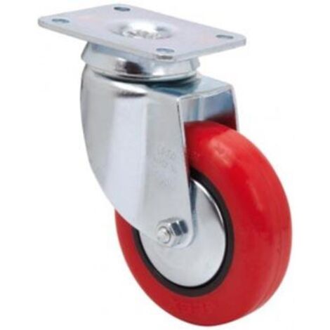 rueda giratora placa 10bh60cp-ppia poliamix-poliur.rojo eje liso