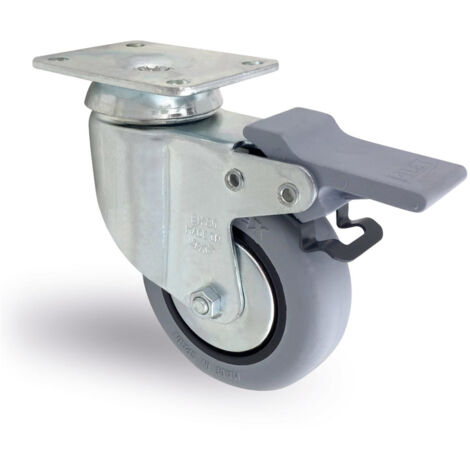rueda giratora placa 10bh80cp-pgi poliamix-goma gris eje liso