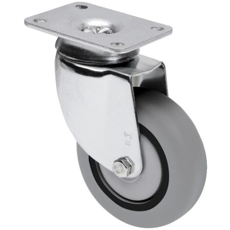 rueda giratora placa 10bh80cp-pgisb poliamix-goma gris eje bolas