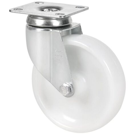 rueda giratora placa 10bha100-utr poliamix blanco eje rodillos