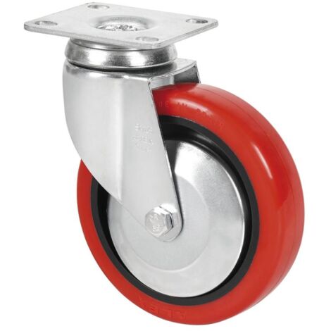 rueda giratora placa 10bha125cp-ppia poliamix-poliur.rojo eje liso