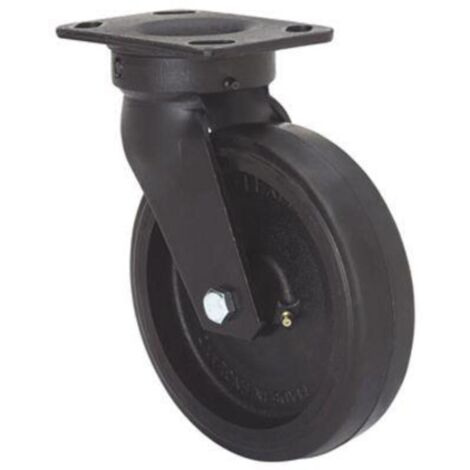 rueda giratora placa 10gt150-hgb hierro-goma negra natural eje bolas