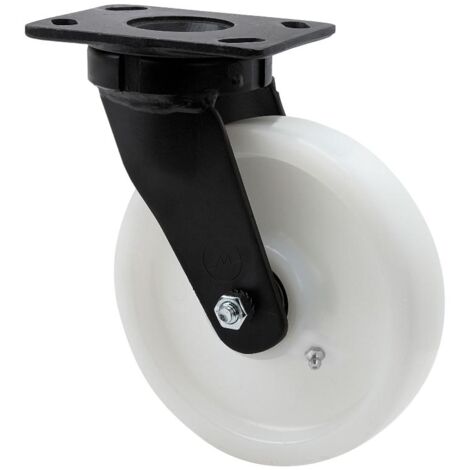rueda giratora placa 10gt250-ftb nylon blanco extrafuerte eje bolas