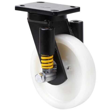 rueda giratora placa 10hlse200-ftb suspension nylon blanco extraf.eje bolas
