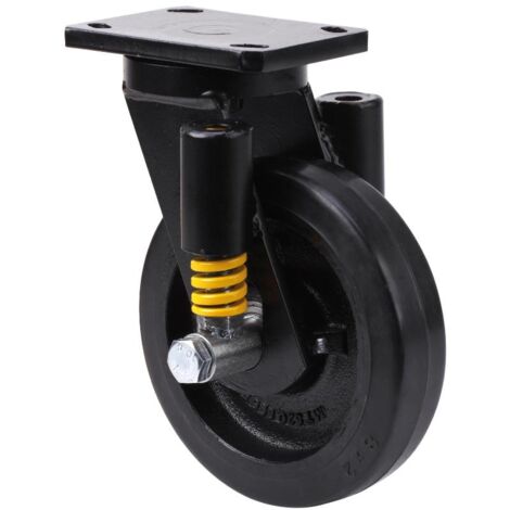 rueda giratora placa 10hlse250-hgb suspension goma negra natural eje bolas
