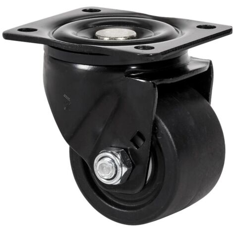 rueda giratora placa 10lp65-knb nylon negro extrafuerte eje bolas