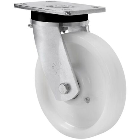 rueda giratora placa 10slr200-ftb nylon blanco extrafuerte eje bolas